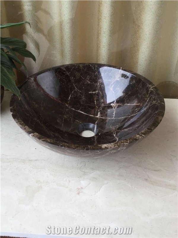Absolute Black Marble Basin,Nero Marqutino Marble Basin,Round Basin
