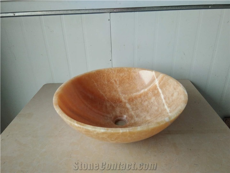 China Beige Onyx Basin,Honey Onyx Stone Wash Bowls,Onyx Wash Basin