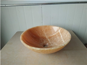 China Beige Onyx Basin,Honey Onyx Stone Wash Bowls,Onyx Wash Basin