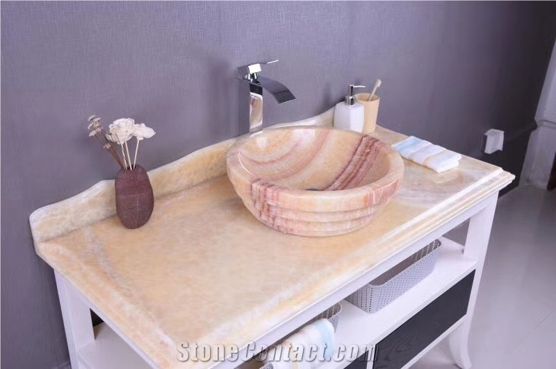 China Beige Onyx Basin,Honey Onyx Stone Wash Bowls,Onyx Wash Basin