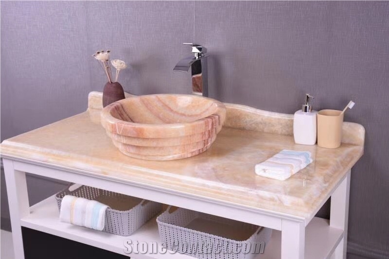 China Beige Onyx Basin,Honey Onyx Stone Wash Bowls,Onyx Wash Basin