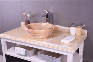 China Beige Onyx Basin,Honey Onyx Stone Wash Bowls,Onyx Wash Basin