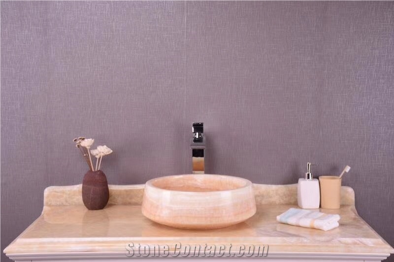 China Beige Onyx Basin,Honey Onyx Stone Wash Bowls,Onyx Wash Basin