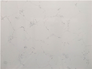 Carrara White Artificial Marble Quartz Stone Slab for Kitchen Countertop