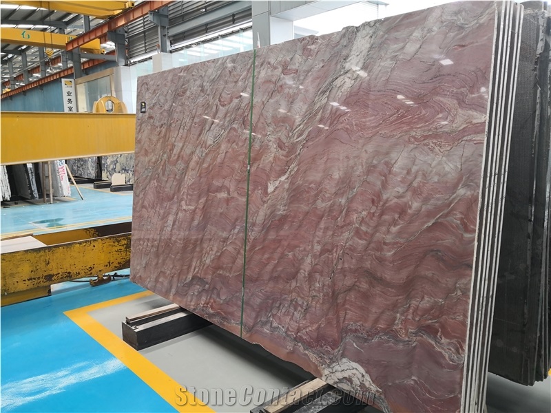Revolution Fusion Fire Rosa Wave Fantasy Red Granite Quartzite Slabs