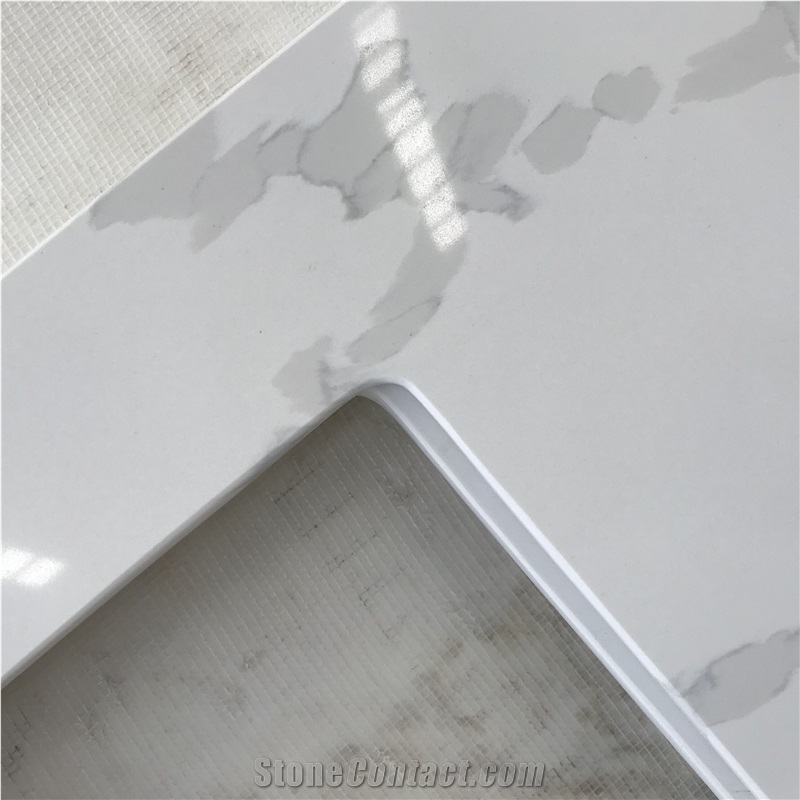 Bianco Calacatta White Quartz Bathroom Vanity Tops,Bath Tops