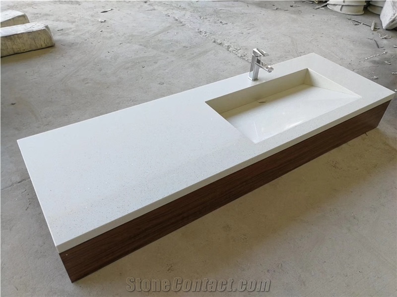 Galaxy White Quartz Kitchen Countertops,Islands Top