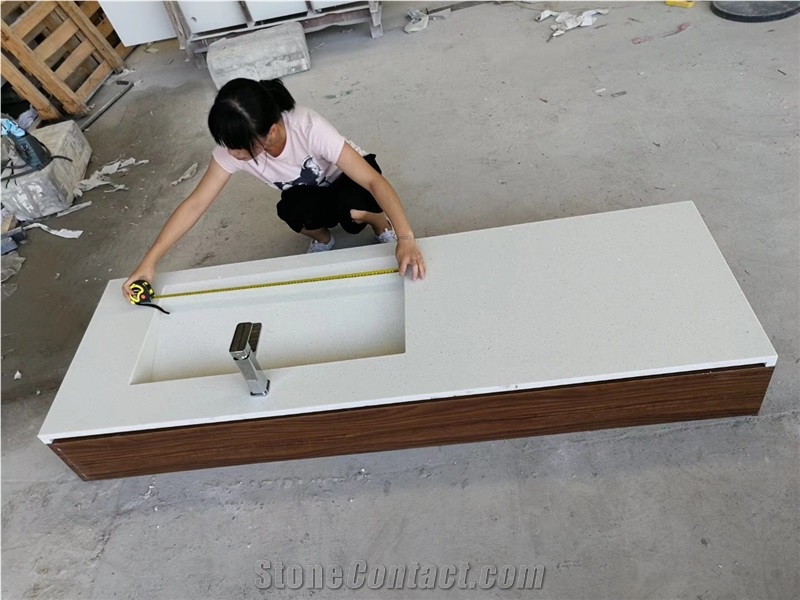 Galaxy White Quartz Kitchen Countertops,Islands Top