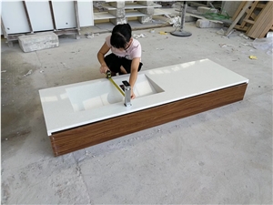 Galaxy White Quartz Kitchen Countertops,Islands Top