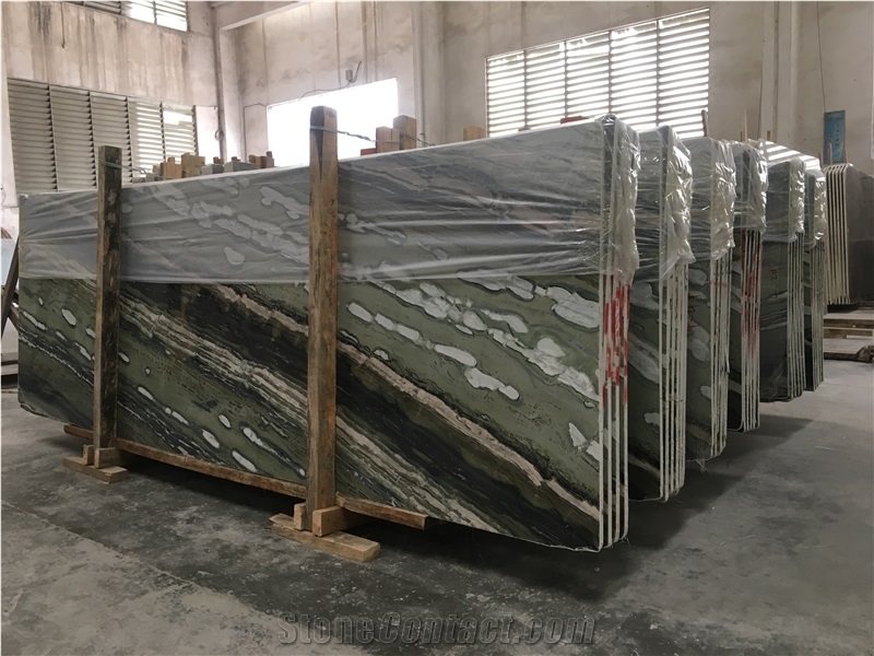 Green Pool Lotus Lily Marble Slabs,Wall Background Tiles,Floor Tiles