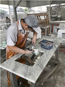 Italian Bianco Carrara White Bathroom Vanity Work Counter Tops