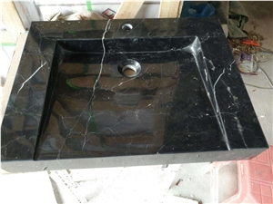 Marquina Black Marble Square Bathroom Sinks,Wash Basins