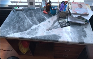 Translucent Onyx-Marble Look Bathroom Vanity Tops Abstractionist White