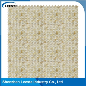 12 Factory Wholesale Regular Hexagon Honey Onyx Honed Mosaic