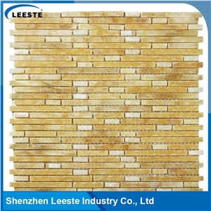 12" Supplier Design Honed Finished Linear Honey Onyx Mosaic