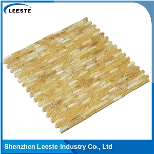 12" Supplier Design Honed Finished Linear Honey Onyx Mosaic