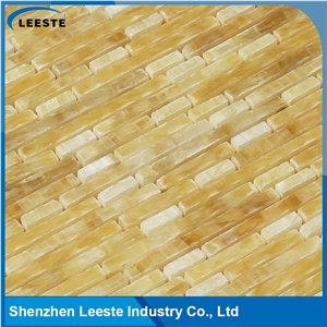 12" Supplier Design Honed Finished Linear Honey Onyx Mosaic
