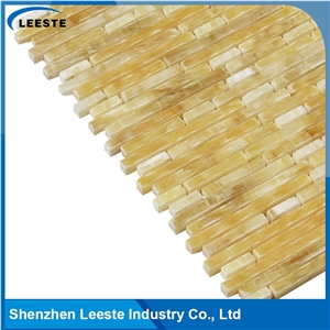 12" Supplier Design Honed Finished Linear Honey Onyx Mosaic