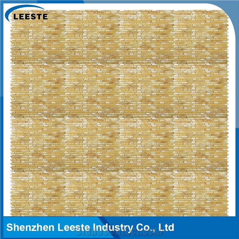 12" Supplier Design Honed Finished Linear Honey Onyx Mosaic