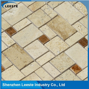 Beige/Cream Travertine Honed French Pattern/Versailles Mosaic Tiles