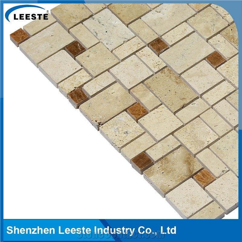 Beige/Cream Travertine Honed French Pattern/Versailles Mosaic Tiles