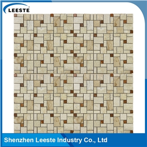 Beige/Cream Travertine Honed French Pattern/Versailles Mosaic Tiles