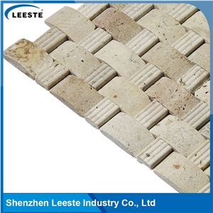 Beige Travertine Honed 3d Arched Shape Mosaic Tiles