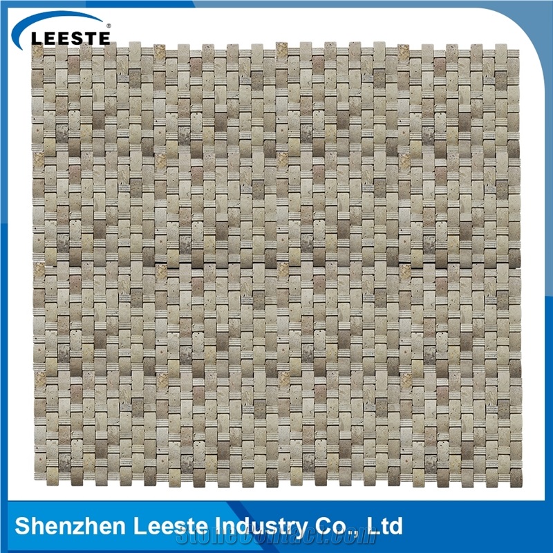 Beige Travertine Honed 3d Arched Shape Mosaic Tiles