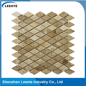 Beige Travertine Honed Diamond Mosaic Tiles Beige Travertine Honed Diamond Mosaic Tiles