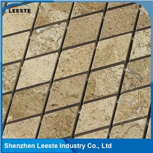 Beige Travertine Honed Diamond Mosaic Tiles