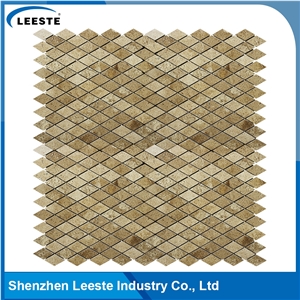 Beige Travertine Honed Diamond Mosaic Tiles