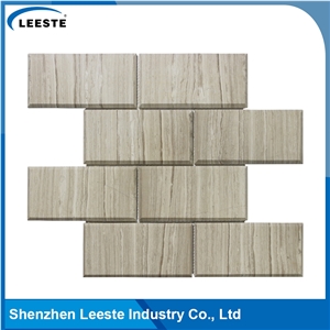 Bevelled Brick 3"X6" Pattern Royal White Oak Marble Mosaic Tiles