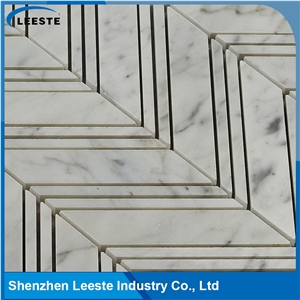 Bianco Carrara Chevron Kitchen Mosaic Tiles