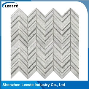 Bianco Carrara Chevron Kitchen Mosaic Tiles