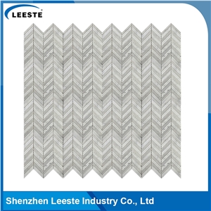 Bianco Carrara Chevron Kitchen Mosaic Tiles