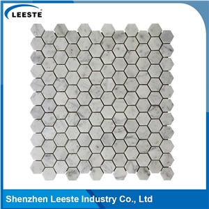 Bianco Carrara Polished 1"Hexagon Mosaic Tiles