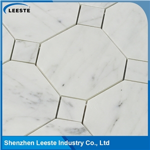 Bianco Carrara Polished 4" Octagon Mosaic Tiles