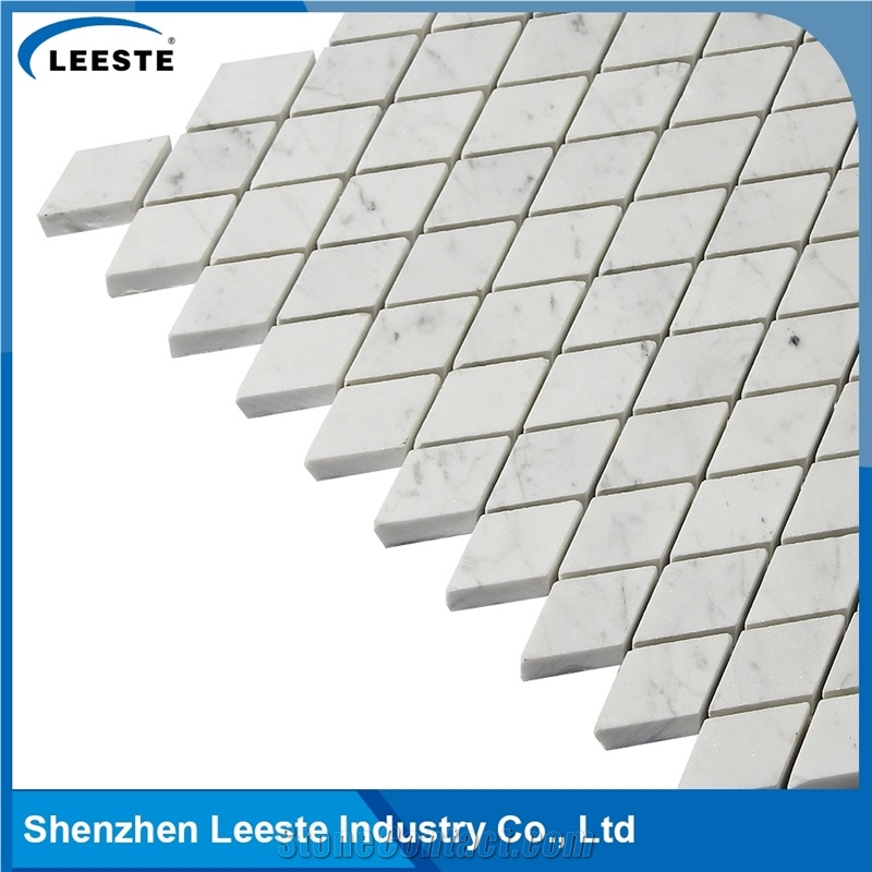 Bianco Carrara Polished Diamond Bathroom Mosaic Tiles