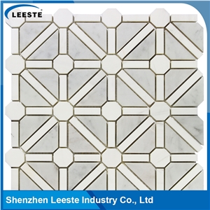 Bianco Carrara Polished Mixed 3d Bathroom Mosaic Tiles Bianco Carrara Polished Mixed 3d Bathroom Mosaic Tiles