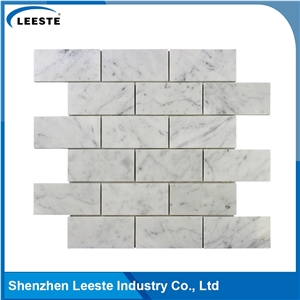 Carrara White 2"X4" Brick Kitchen Mosaic Tiles
