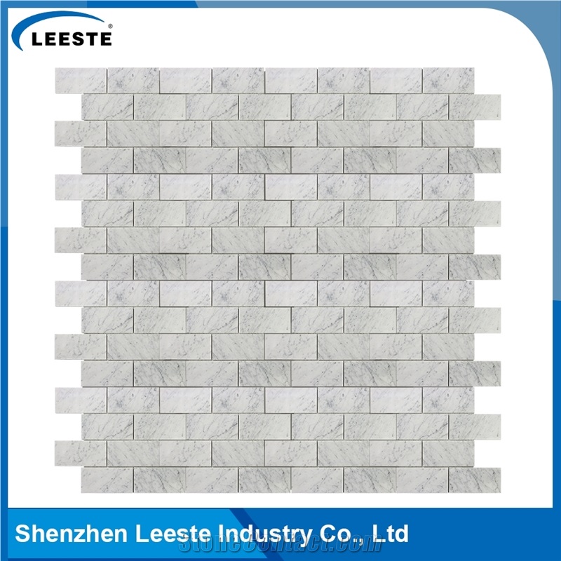 Carrara White 3"X6" Brick Mosaic Tiles