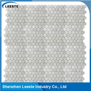 Carrara White Polished 2"Hexagon Mosaic Tiles