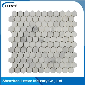 Danby White Marble Hexagon 1x1 Marble Mosaic Tiles