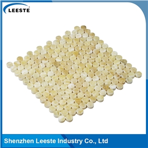 Factory Offered Penny Round 3/8 Thickness Honed Yellow Mosaic Tiles
