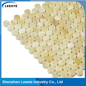 Factory Offered Penny Round 3/8 Thickness Honed Yellow Mosaic Tiles