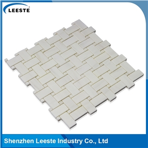 Italian Dolomiti Marble Basketweave Polished Mosaics Tiles