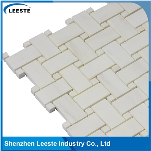 Italian Dolomiti Marble Basketweave Polished Mosaics Tiles