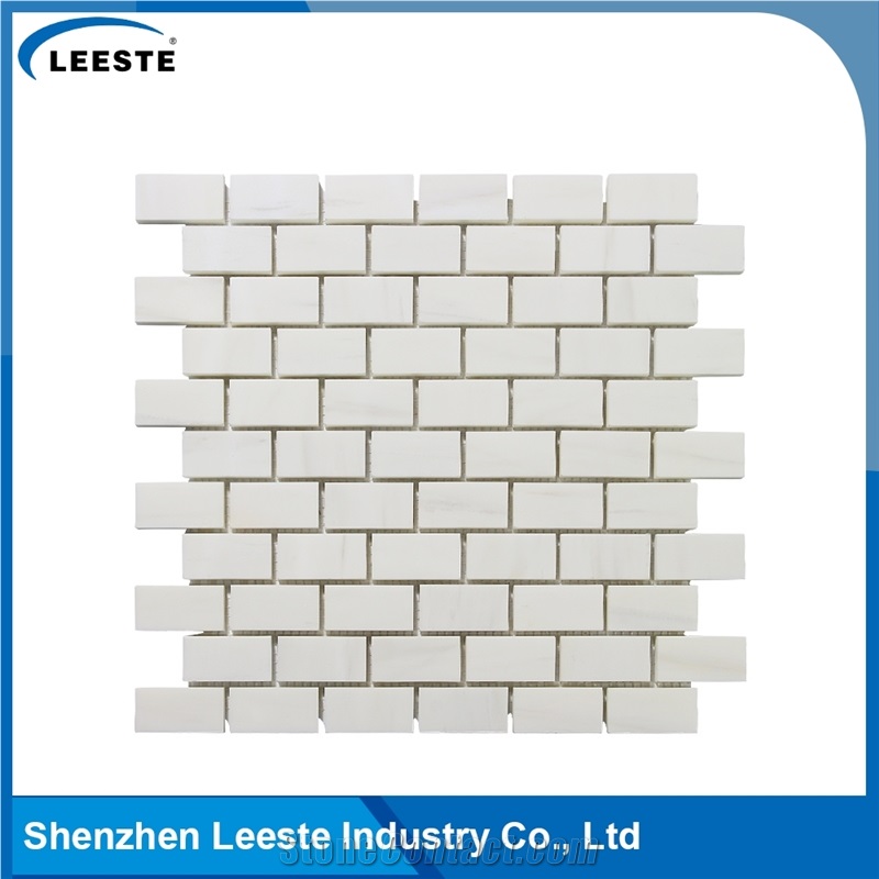 Italian Dolomiti Marble Brick 1x2 Polished Mosaics Tiles