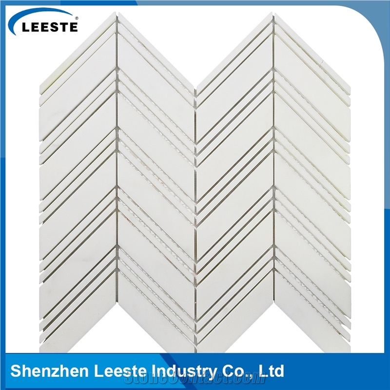 Italian Dolomiti Marble Polished Chevron Marble Mosaics Tiles