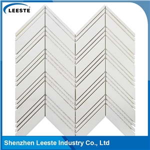Italian Dolomiti Marble Polished Chevron Marble Mosaics Tiles
